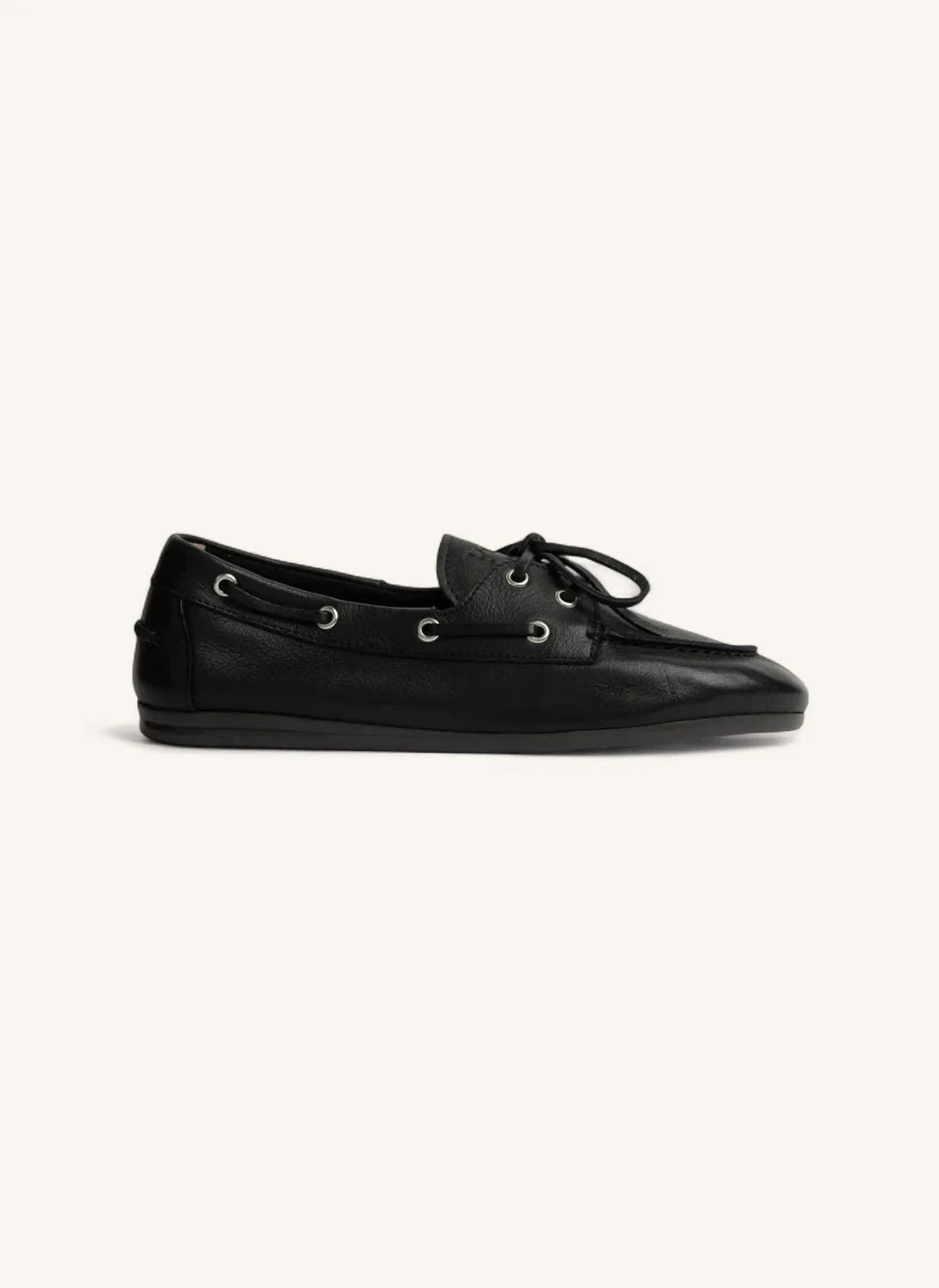 Posa - Leather Boat Loafers | Black