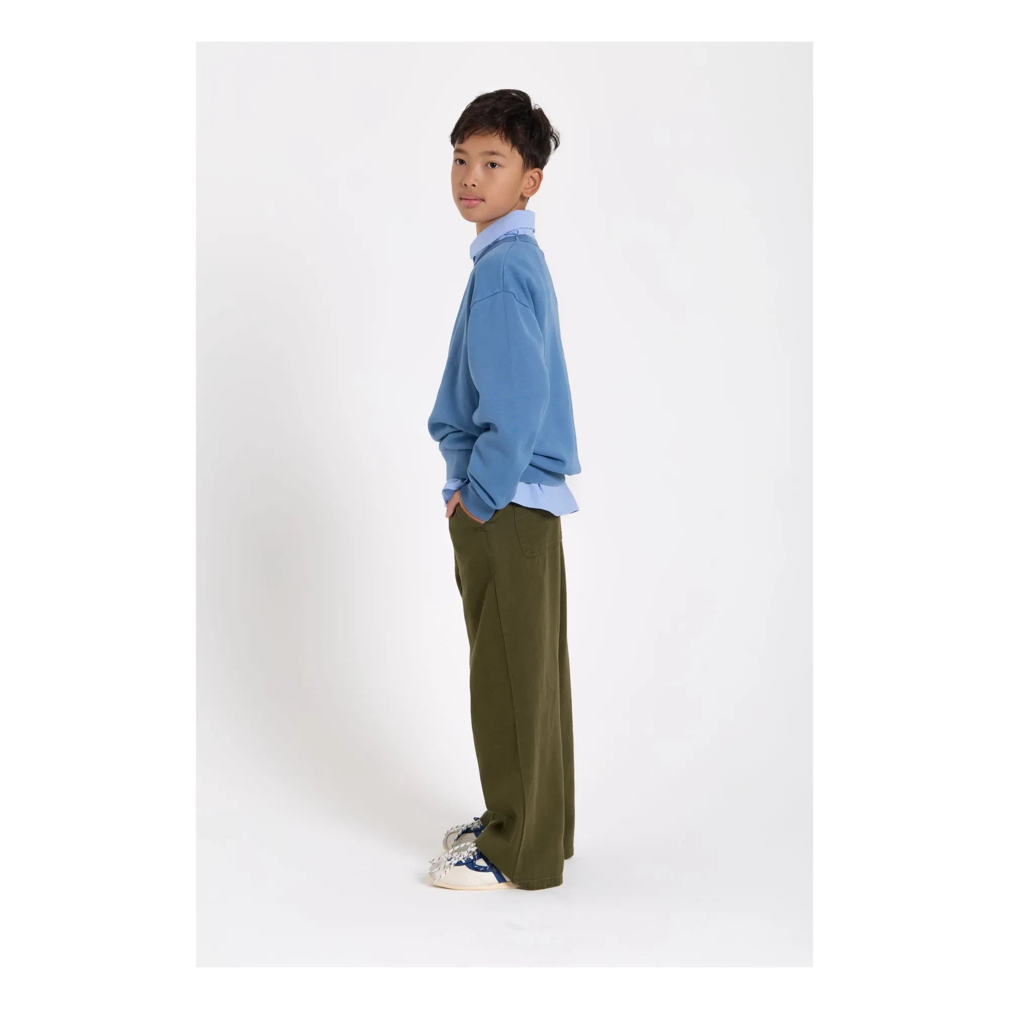 Smallable Kid - Burt Twill Wide Leg Trousers | Khaki