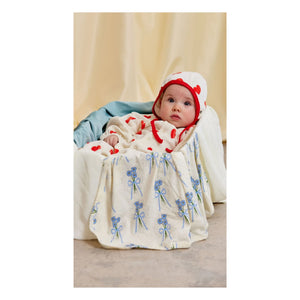 Mini Rodini - Organic Cotton Velvet Heart Romper | White