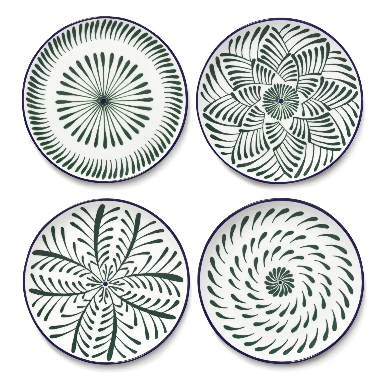 Serax - Bazaar Dessert Plates, Waww La Table - Set of 4 | Green