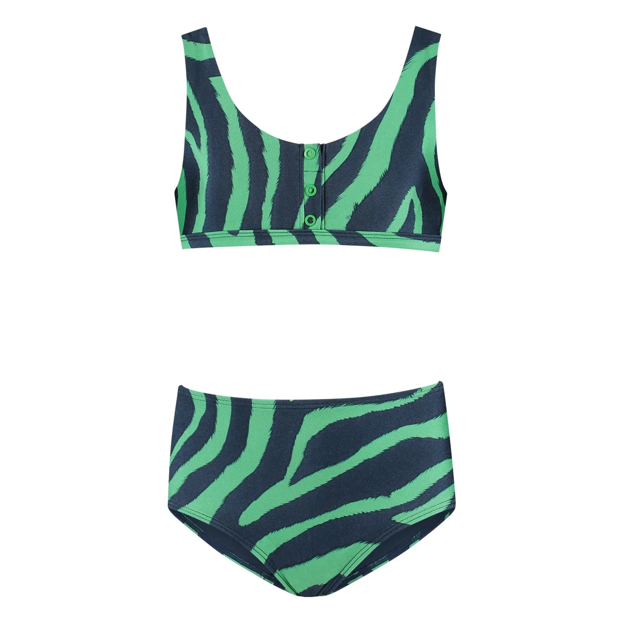 Beachlife - Zebra Button Swimsuit Made from Recycled Fibers | Green