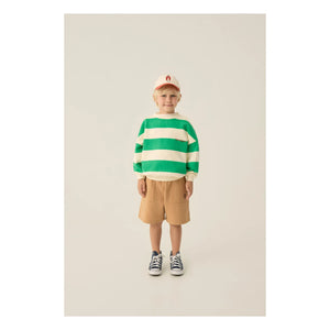 The Campamento - Oversize Çizgili Sweatshirt | Yeşil