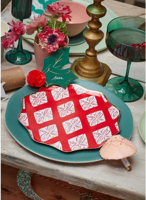 Meri Meri - Block Print designed large Christmas plates - set of 8