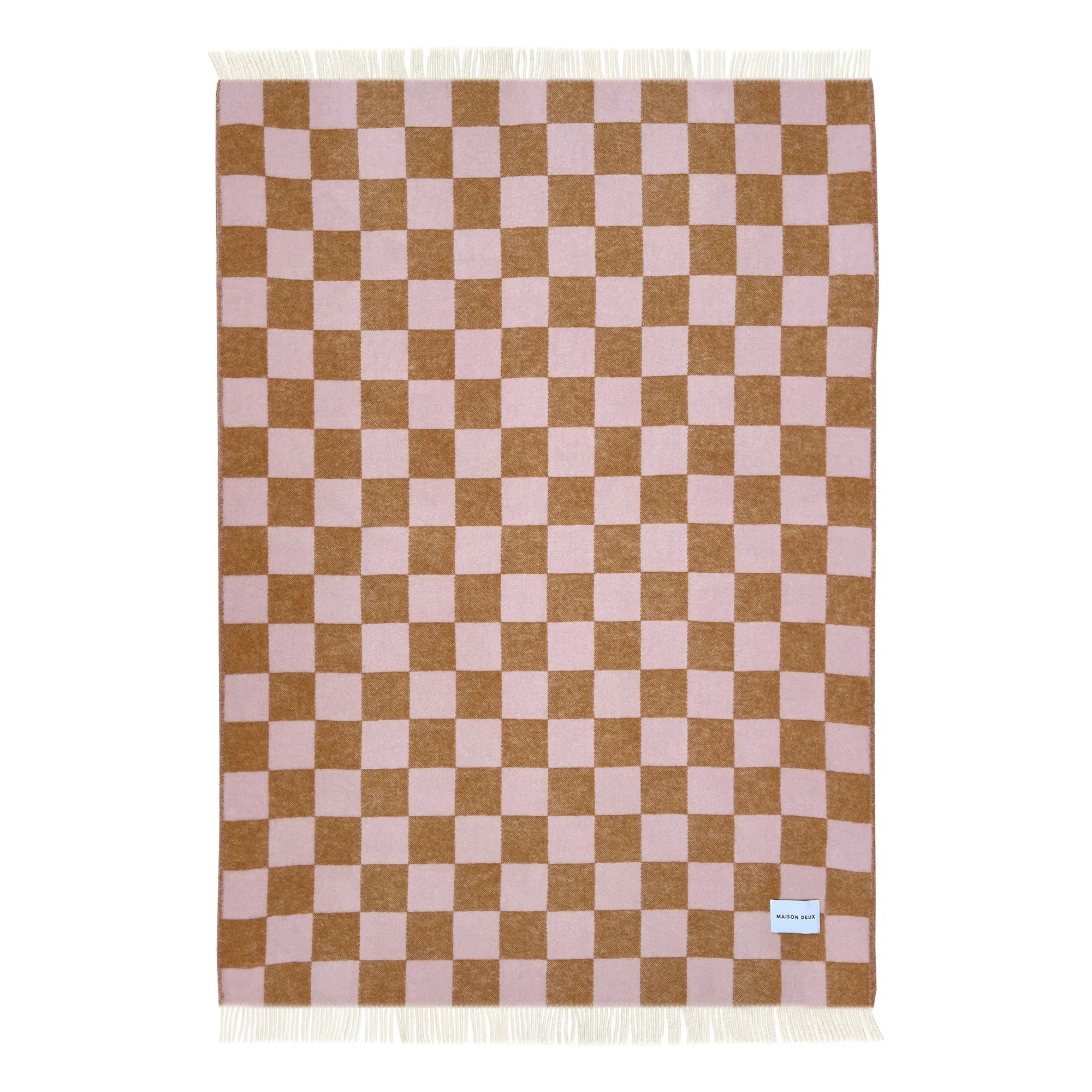 Maison Deux - Damier yün battaniye | Terracotta