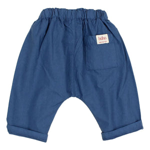 Búho - Organic Cotton Poplin Baby Pants | Navy Blue