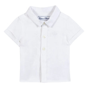 Tartine et Chocolat - Linen Short Sleeve Shirt | White