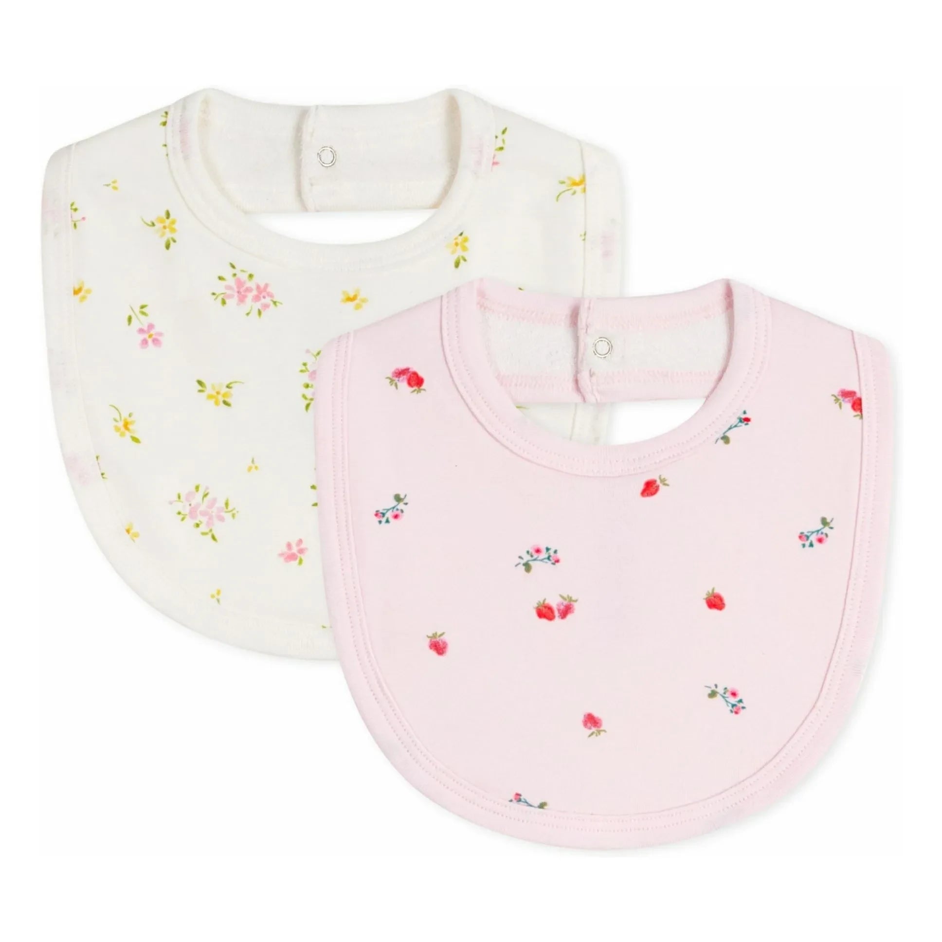 Petit Bateau - Pink Floral Bibs