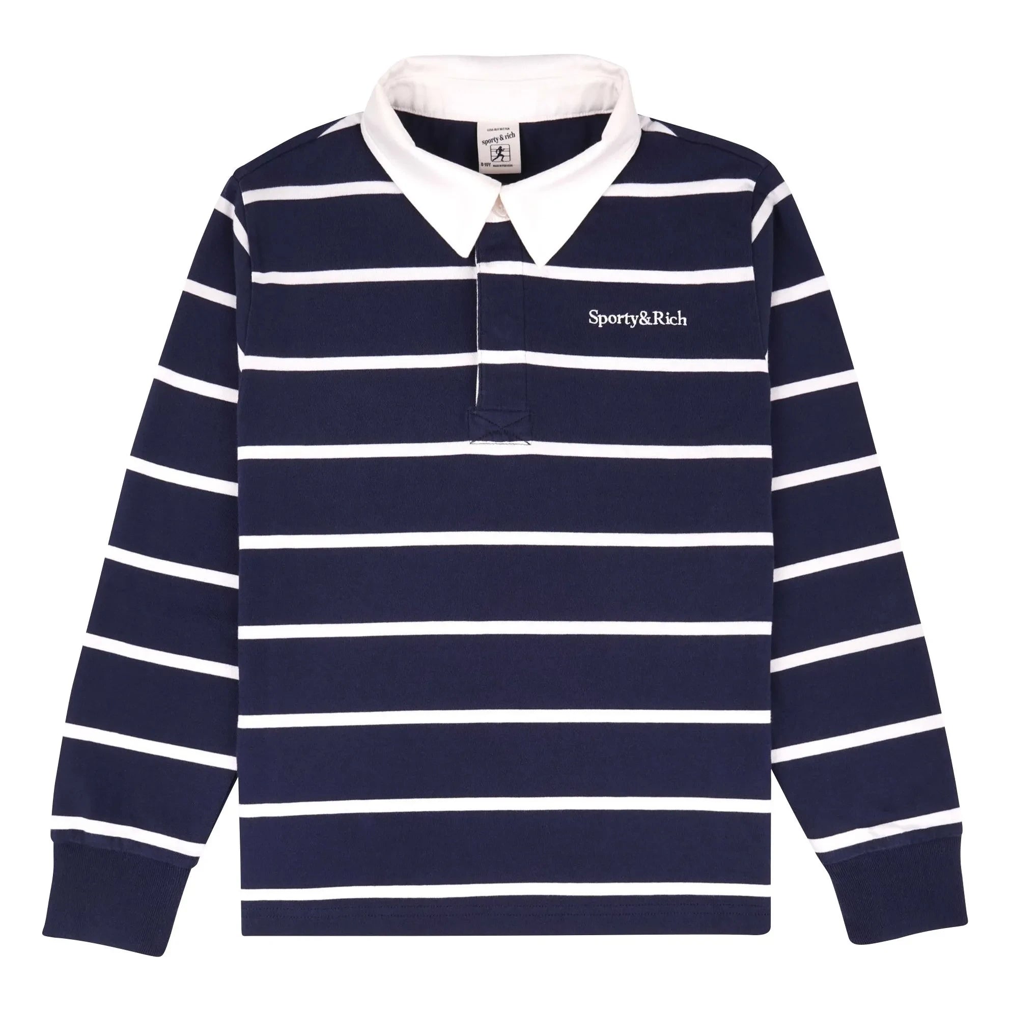 Sporty & Rich - Rugby Polo Serif Logo Çizgili | Lacivert