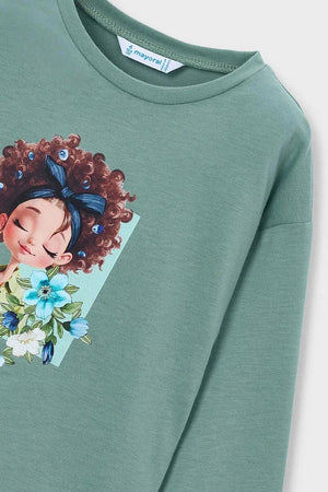 Mayoral children's cotton long-sleeve blouse