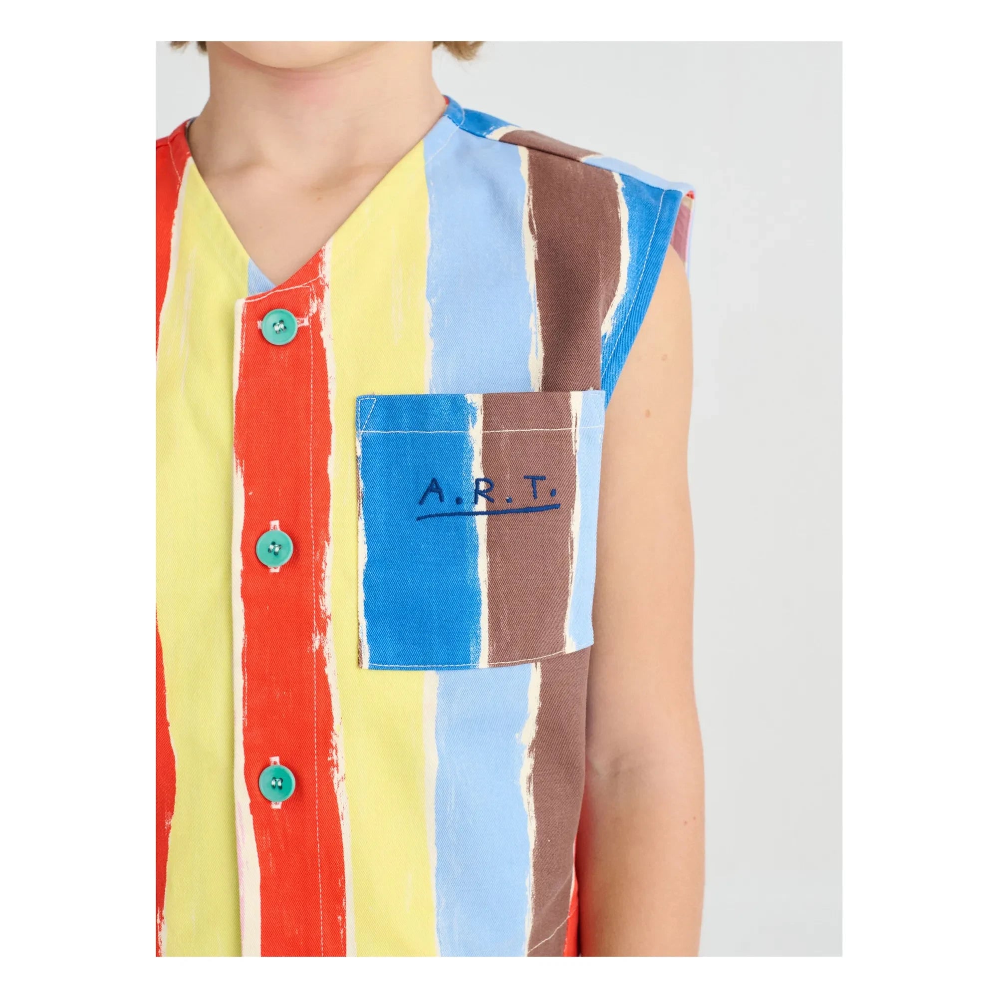 True Artist - Striped Sleeveless Vest | Blue
