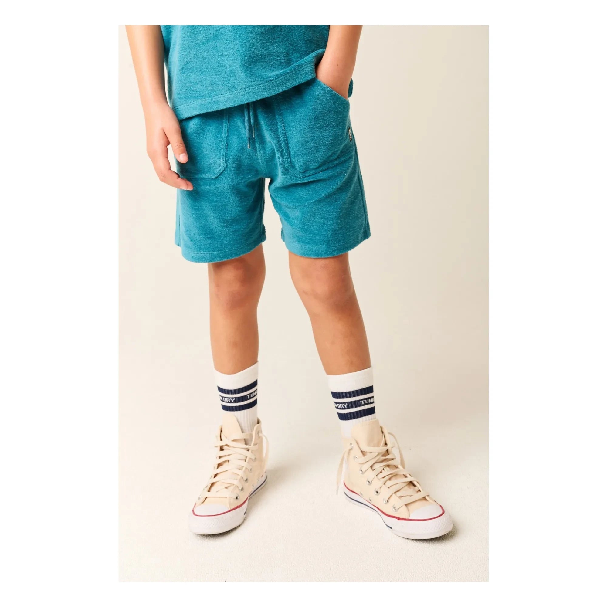 Tumble N'Dry - Short Beach Port Peshtemal Organic Cotton | Peacock Blue