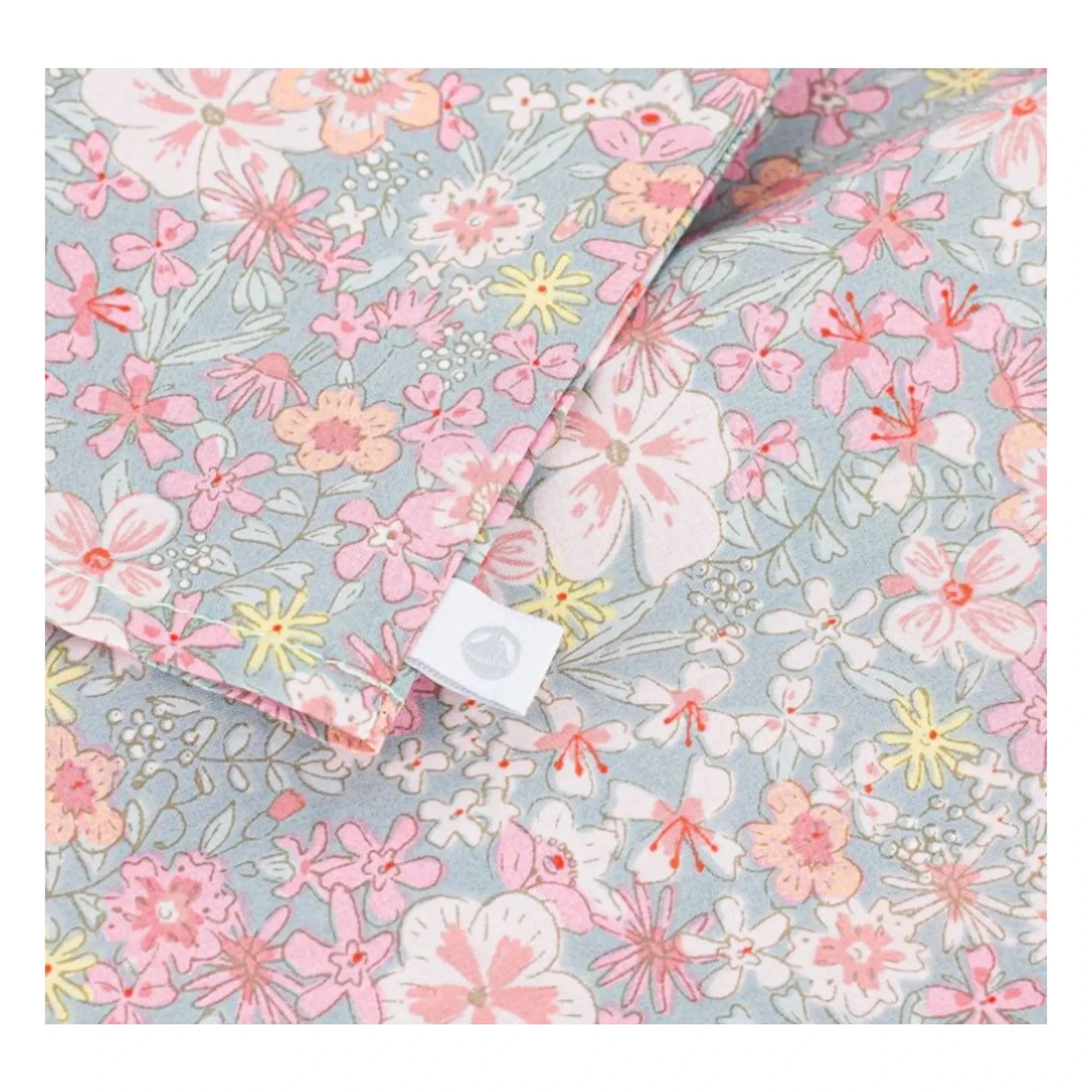 Petit Bateau - Floral Patterned Ruffled Collared Cotton Blouse | Turquoise