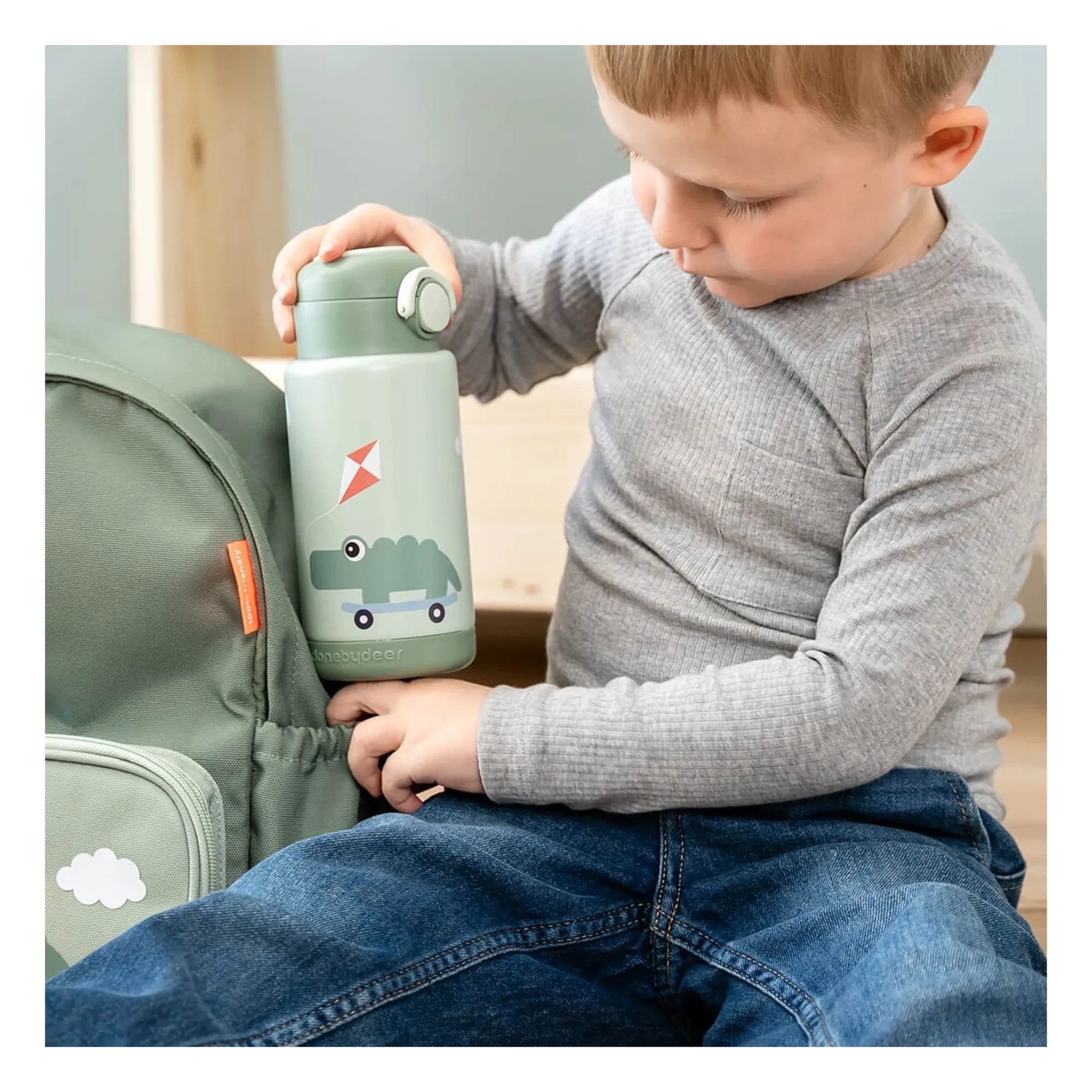 Done by Deer - Play Area Insulated Water Bottle | Green