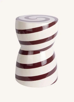 Present Time - Dublin Swirl Metal Side Table | White