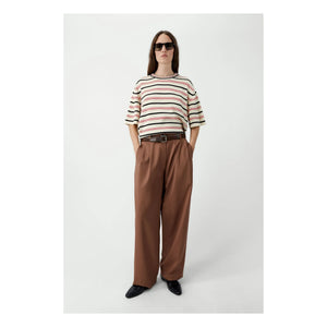Cordera - Striped Organic Cotton T-Shirt | Ecru