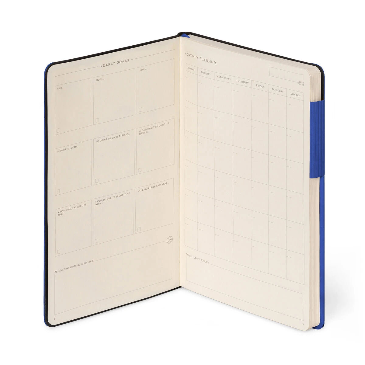 Legami - Notebook with Blank Pages and Monochrome Soft Cover - Eclectic Blue - My Notebook