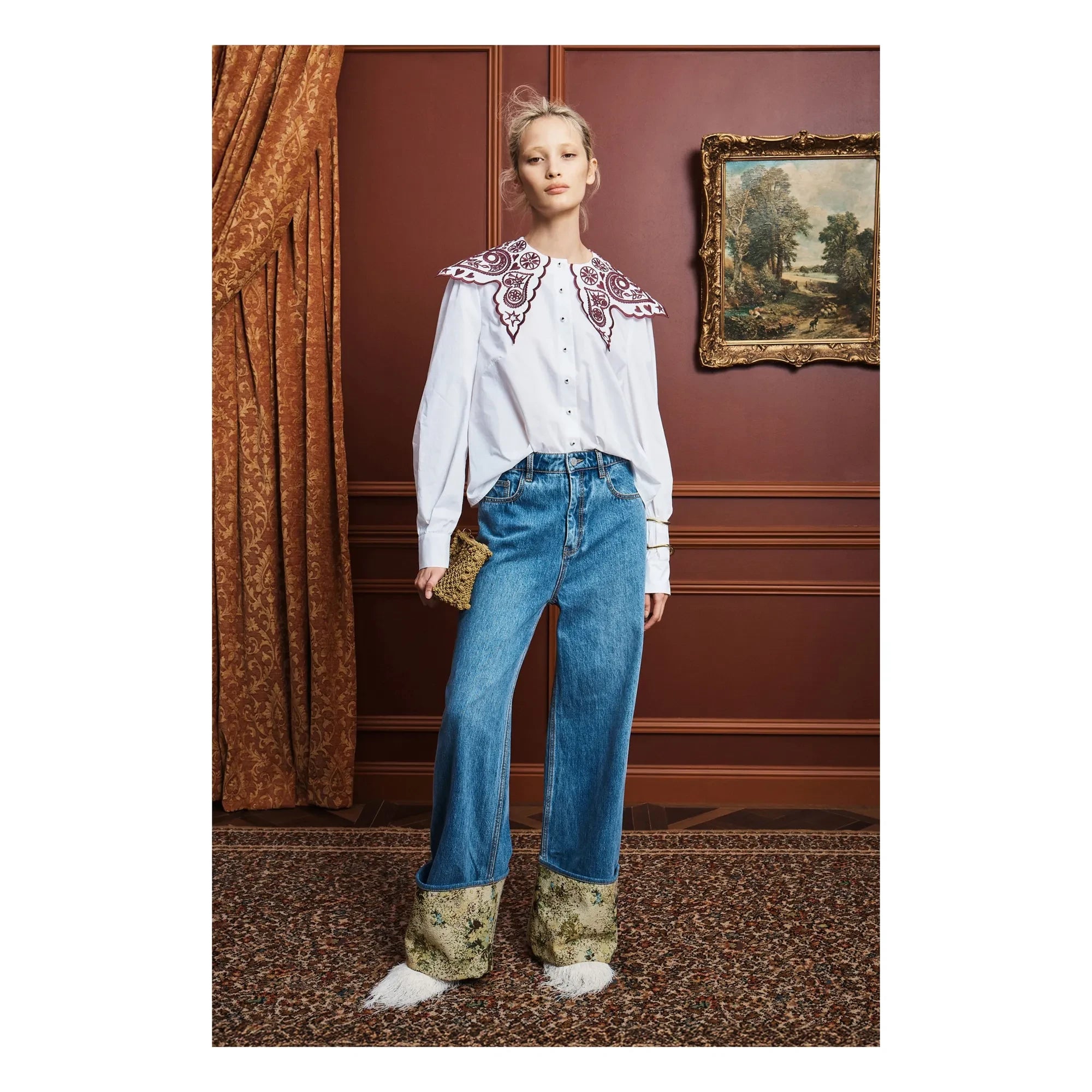 Alémais - Cotton Poplin Embroidered Blouse | Cream