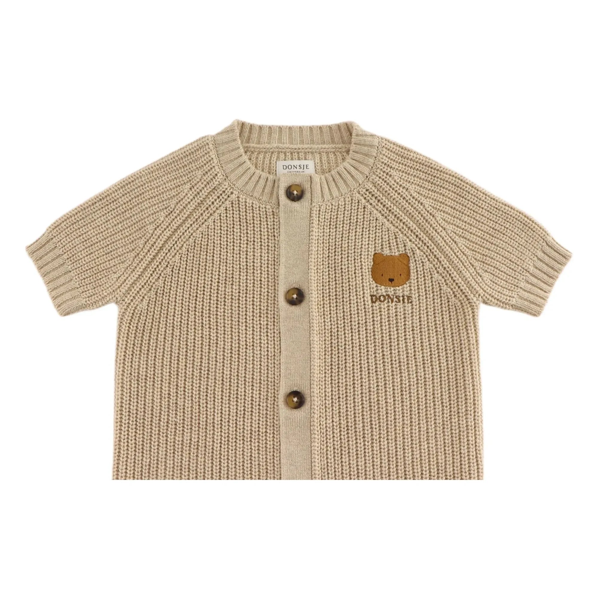 Donsje - Dantje Ribbed Bear Jumpsuit | Beige