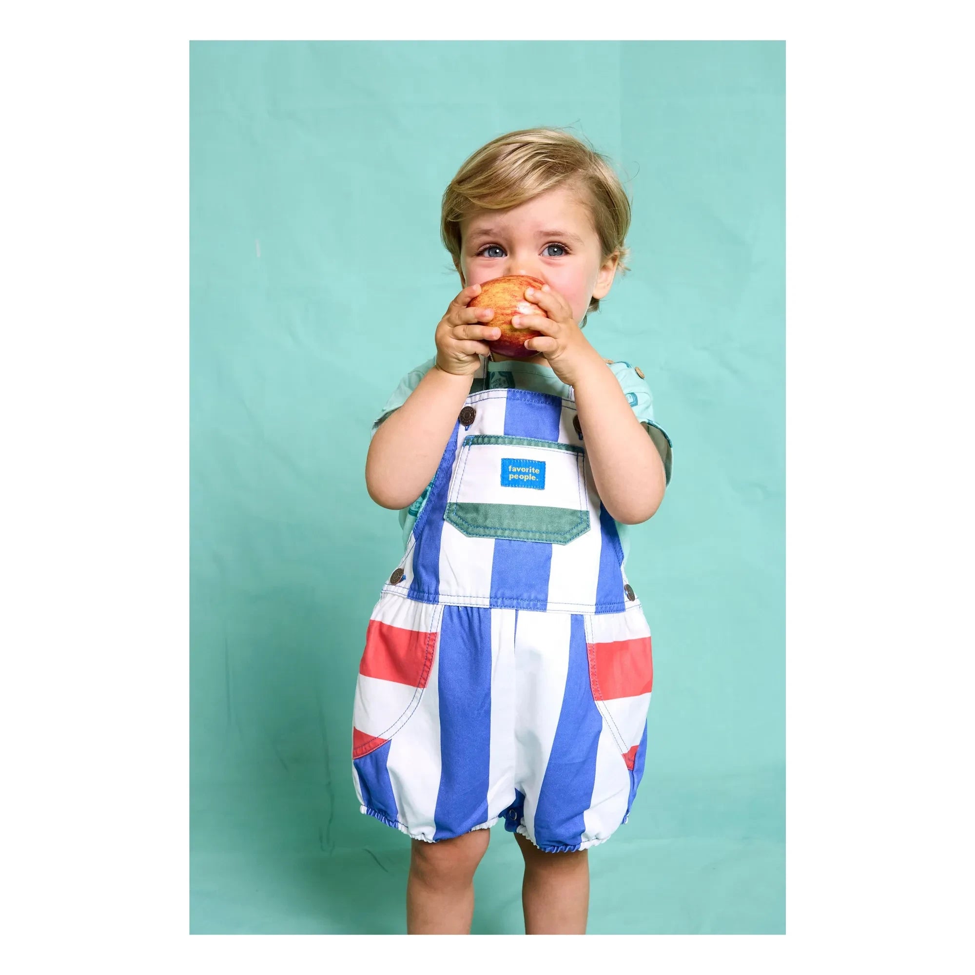 Favorite People - Striped Capri Romper | Blue