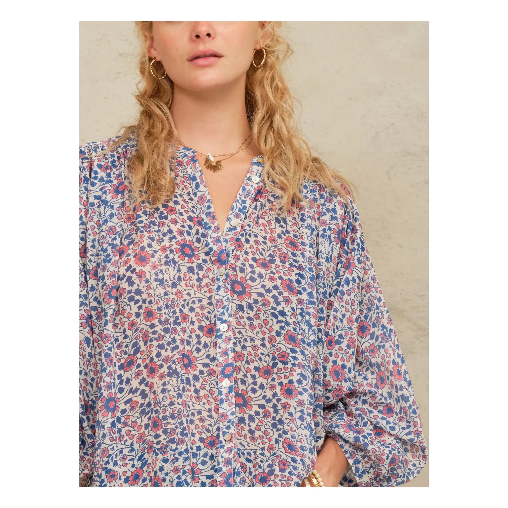 M.A.B.E. - Della Cotton Blouse | Pink