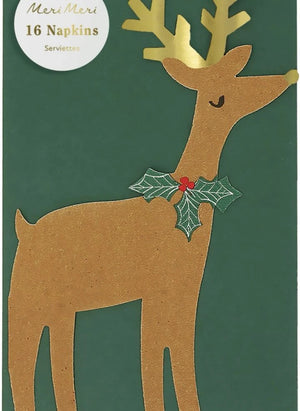 Meri Meri - Reindeer shaped napkins - Set of 16