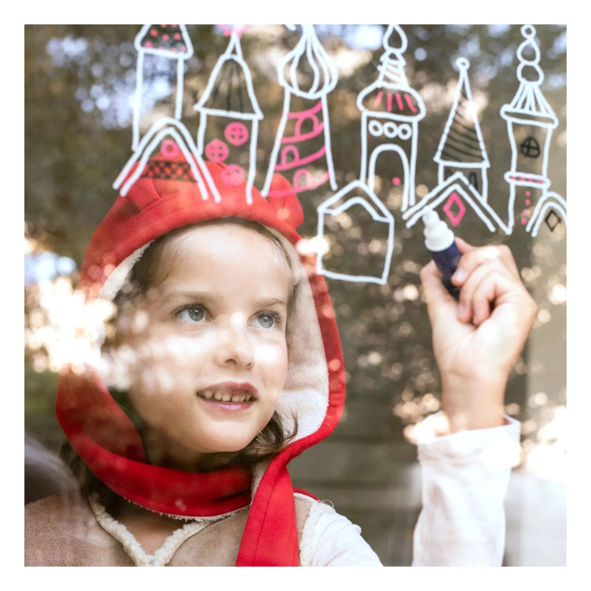 Superpetit - Christmas Patterned 4-Piece Window Crayon Set