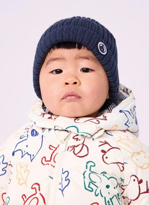 Petit Bateau - Ecru Baby Animal Print Down Jacket