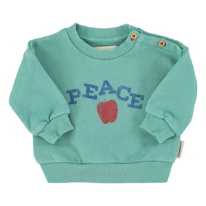 Piupiuchick - Peace organik pamuk sweatshirt | Turkuaz