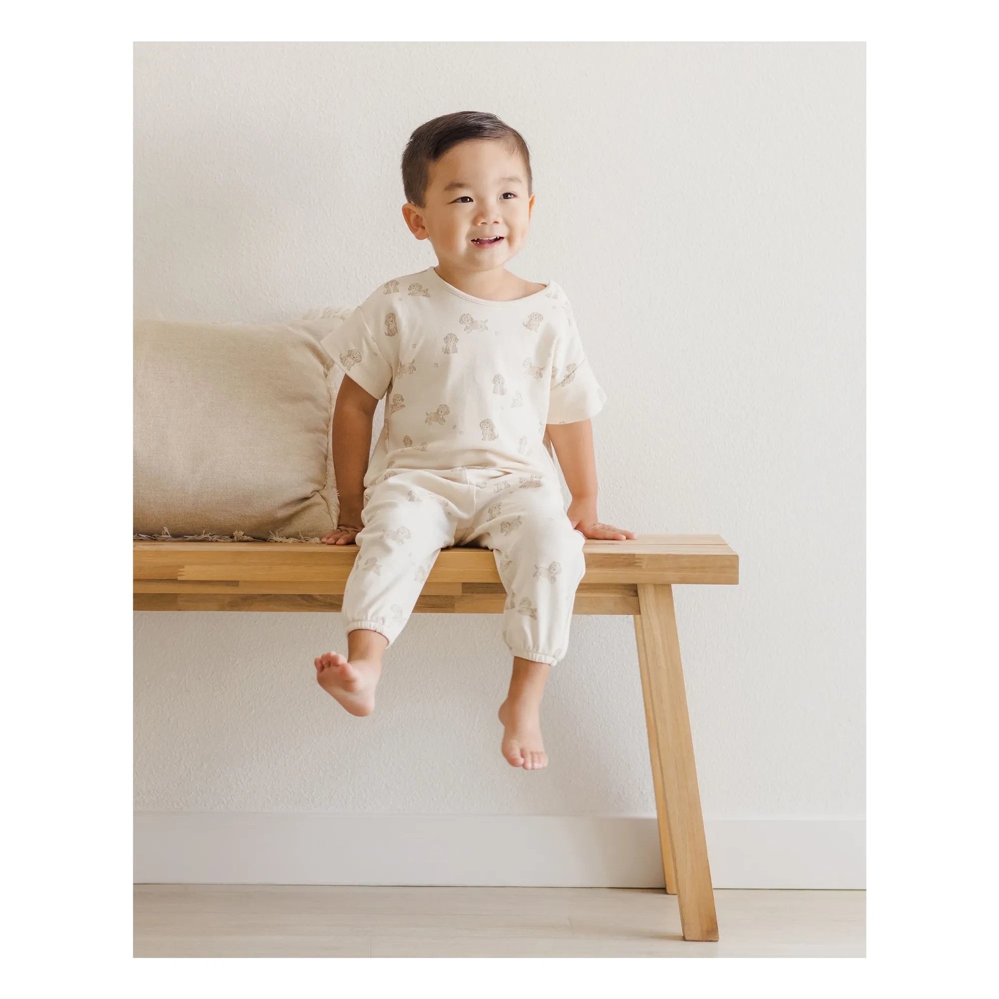 Quincy Mae - T-Shirt and Pants Set | Ecru