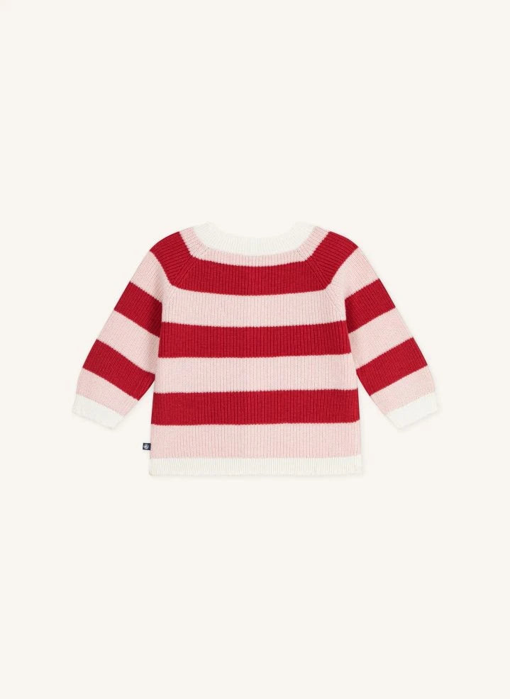 Petit Bateau - Çizgili Yün Yelek | Pembe