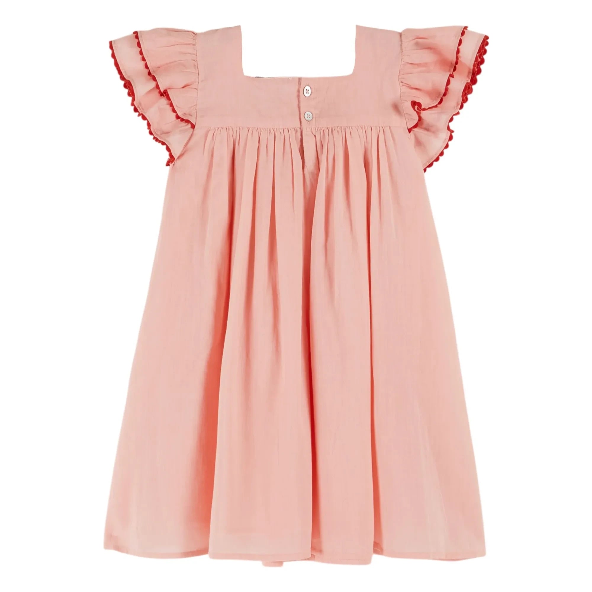 Emile et Ida - Dusty Pink Voile Ruffled Dress