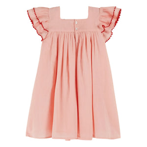Emile et Ida - Dusty Pink Voile Ruffled Dress