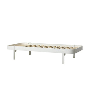 Oliver Furniture - Meşe Ahşap Şezlong Yatak 90x200 cm | Beyaz