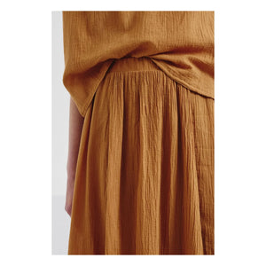 Pomandère - Organic Cotton Muslin Skirt | Apricot