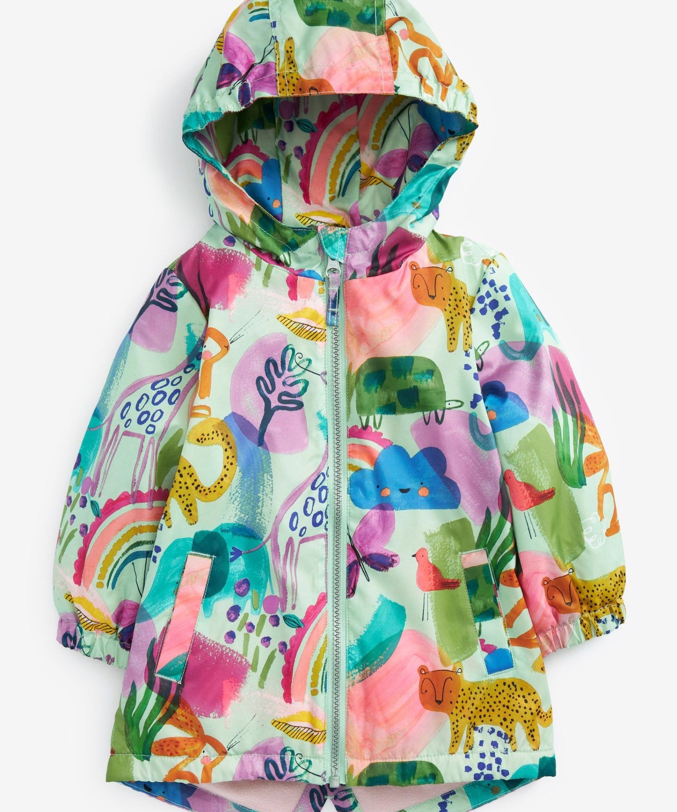Next - Neşeli Sürdürülebilir Kız Çocuk Kışlık Ceket ve Yağmurluğu - 1.5-2 Yaş-Dinossi