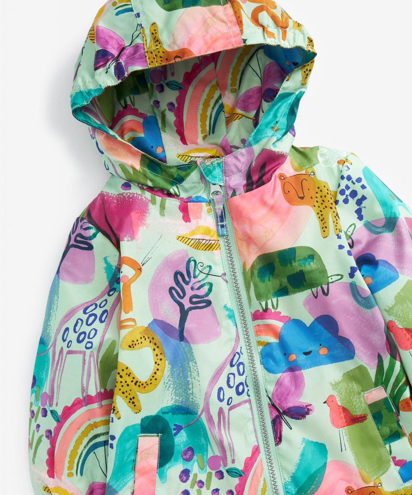 Next - Neşeli Sürdürülebilir Kız Çocuk Kışlık Ceket ve Yağmurluğu - 6-9 Aylık-Dinossi