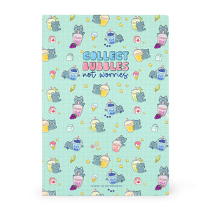 Legami - Exercise Book - A4 Notebook - 8 mm Ruled - Kitty Bubble Tea
