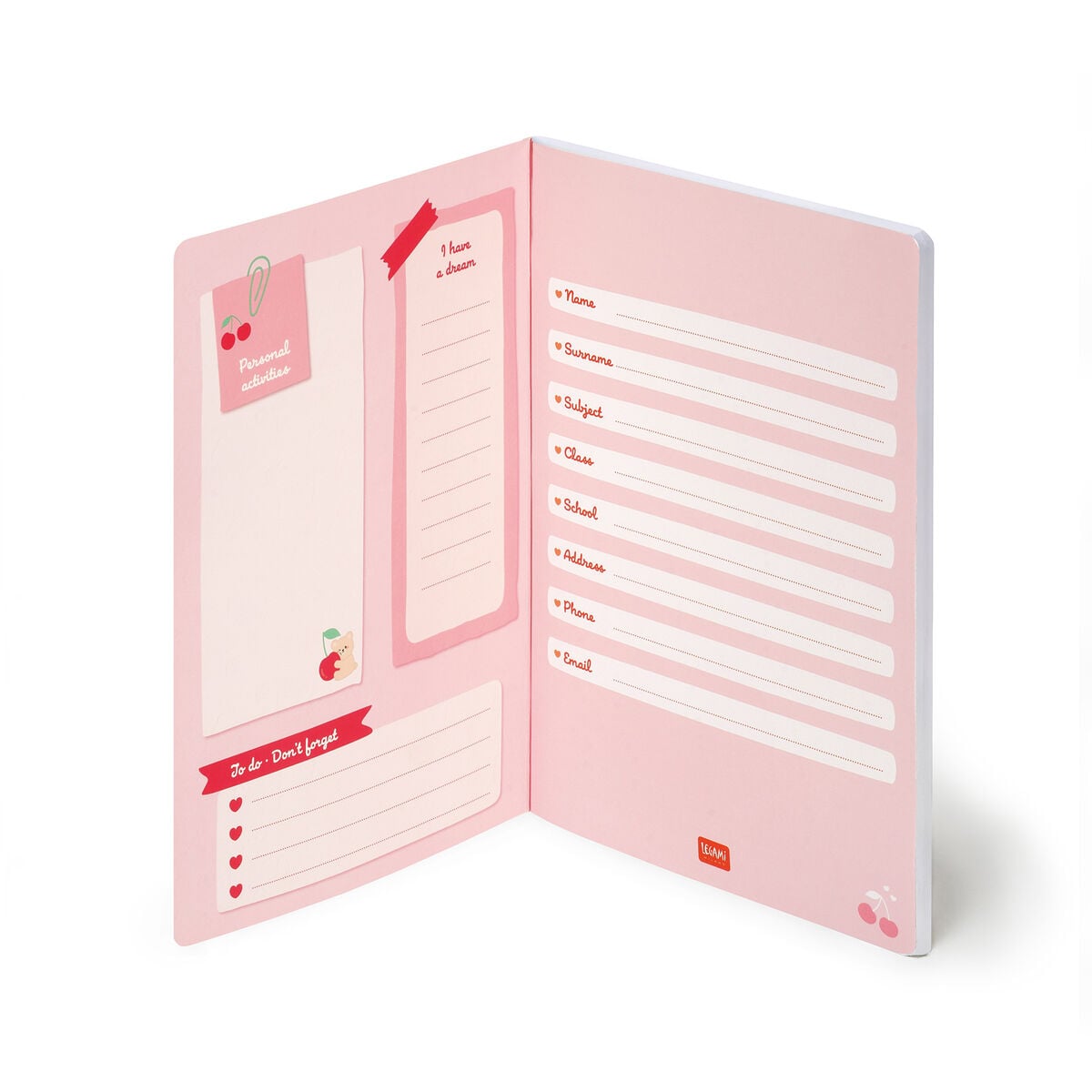 Legami - Exercise Kitap - A4 Defter - 8 mm Ruled - Ayıcık Cherry