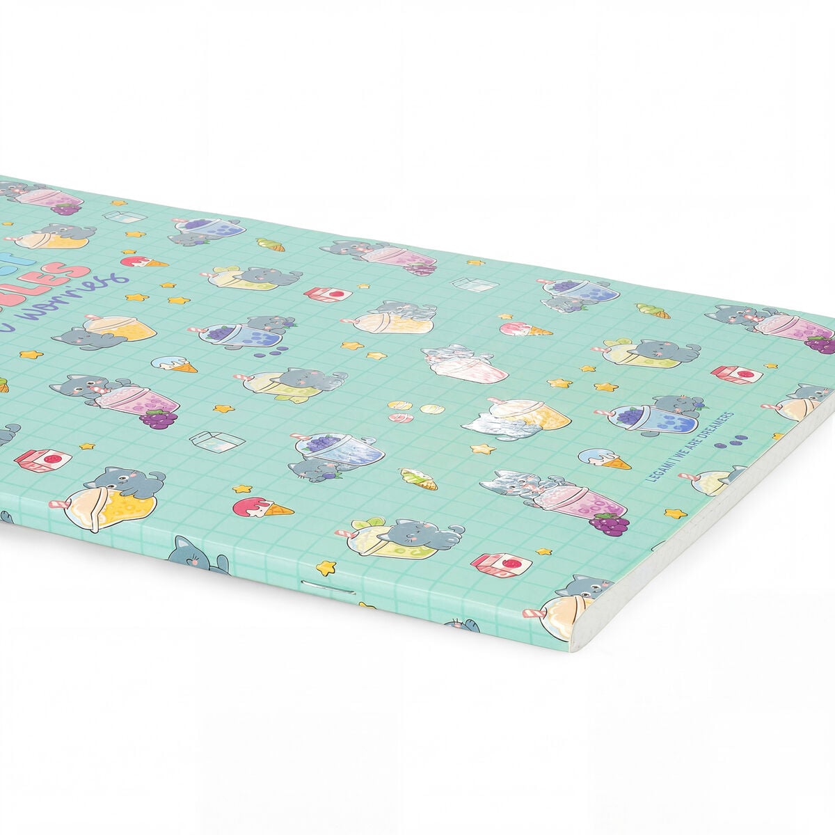 Legami - Exercise Book - A4 Notebook - 5 mm Squared - Kittty Bubble Tea