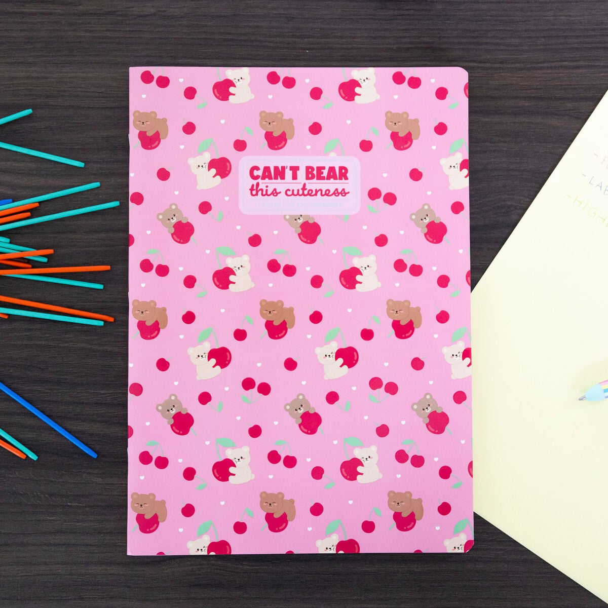 Legami - Exercise Kitap - A4 Defter - 5 mm Squared - Ayıcık Cherry