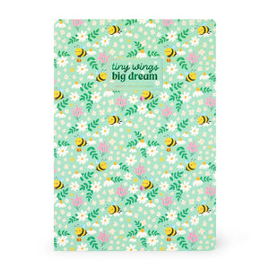 Legami - Exercise Book - A4 Notebook - 4 mm Squared - Bee Flowers