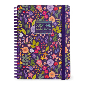 Legami - A4 Lined Defter ile Illustrated Hard Kılıf - Çiçekler - Jotter - Spiral-Bound