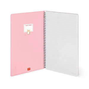 Legami - A4 Lined Notebook with Illustrated Hard Cover - Corgi - Jotter - Spiral-Bound