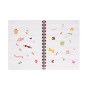 Legami - A4 Lined Notebook with Illustrated Hard Cover - Corgi - Jotter - Spiral-Bound