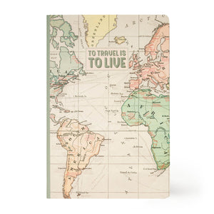 Legami - A5 Lined Notebook with Illustrated Hard Cover - Travel