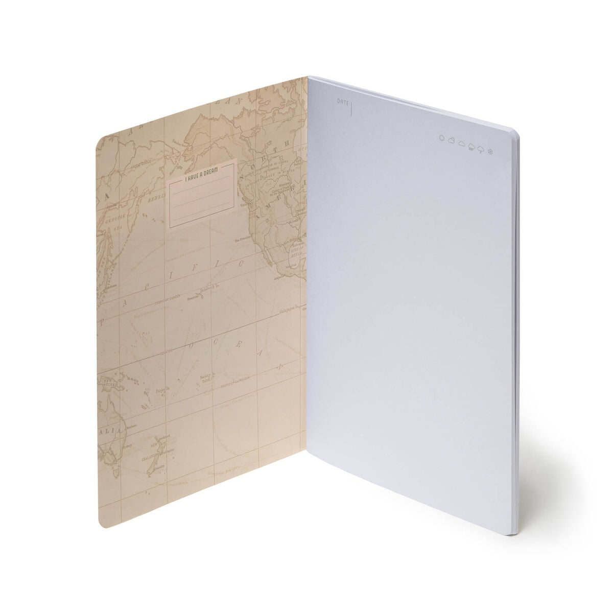 Legami - A5 Blank Defter ile Illustrated Yumuşak Kılıf - Seyahat Map