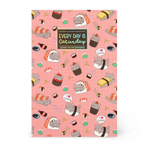 Legami - A5 Blank Defter ile Illustrated Hard Kılıf - Sushi Cat