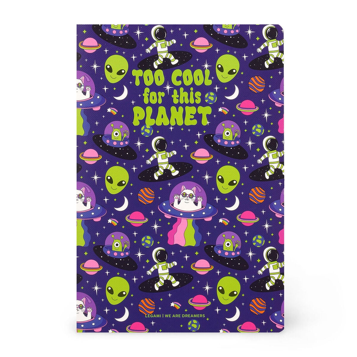 Legami - A5 Blank Defter ile Illustrated Hard Kılıf - Uzay