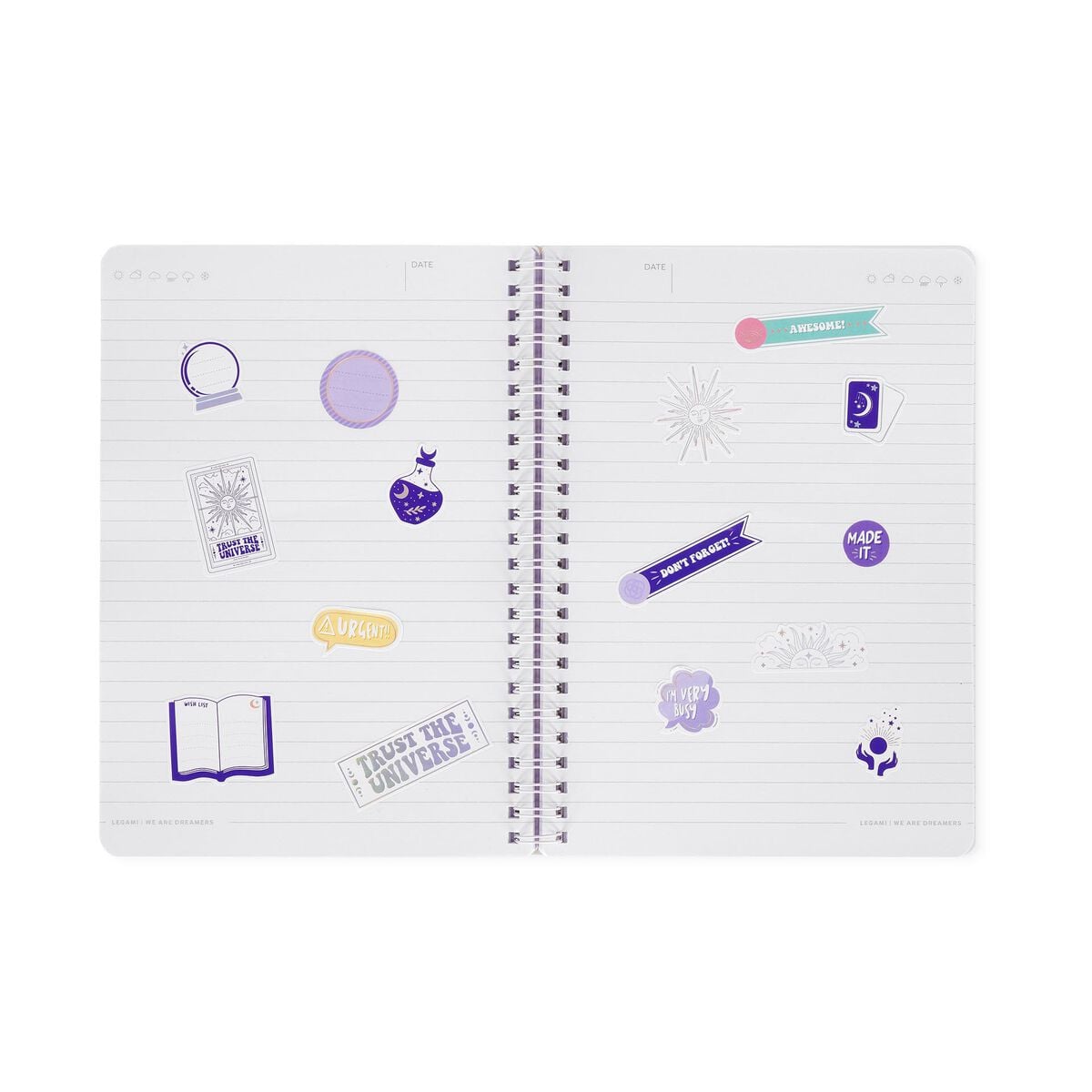 Legami - A5 Lined Defter ile Illustrated Hard Kılıf - Tarot - Spiral-Bound