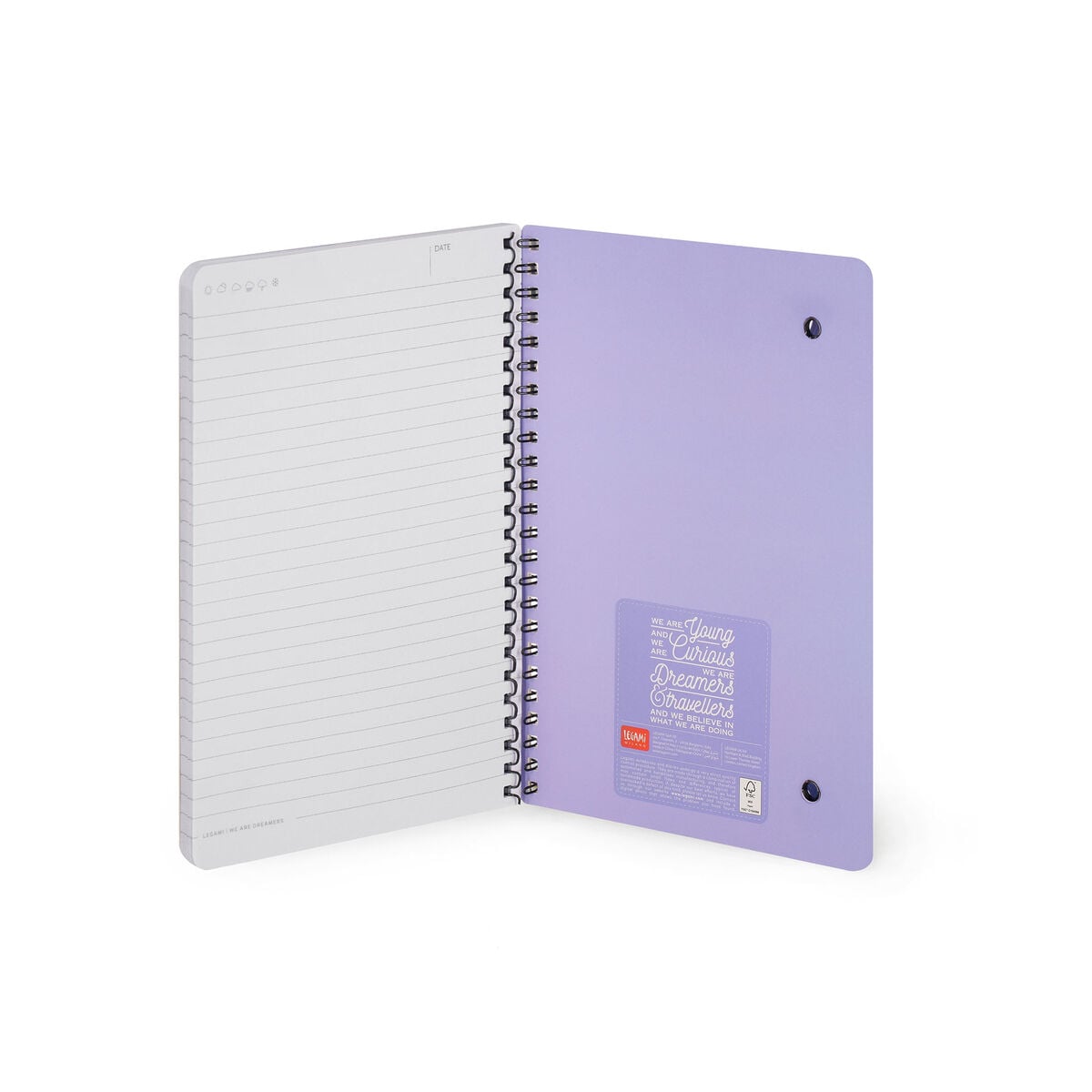 Legami - A5 Lined Defter ile Illustrated Hard Kılıf - Tek Boynuzlu At - Spiral-Bound